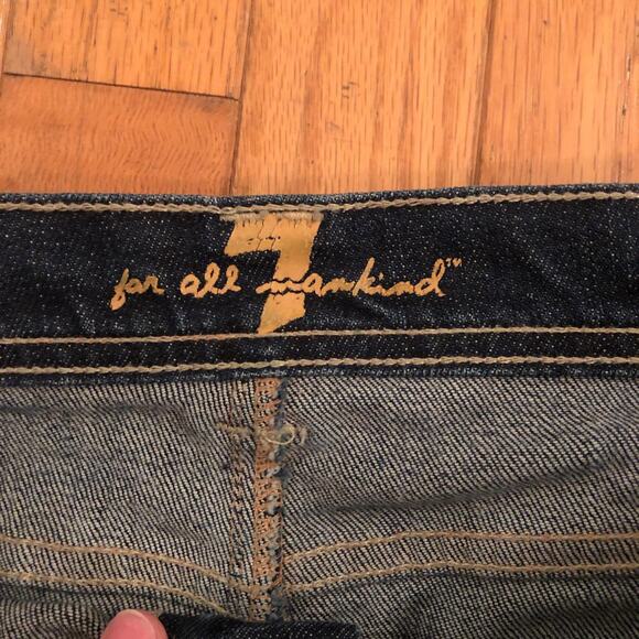 7 for all Mankind Dark Blue Denim Skirt - Size 28 - Picture 2 of 4